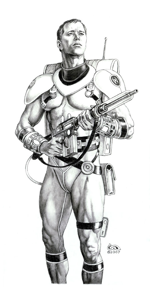 525x1066 Spaceman Drawing Clyde Caldwell Online - Spaceman Sketch