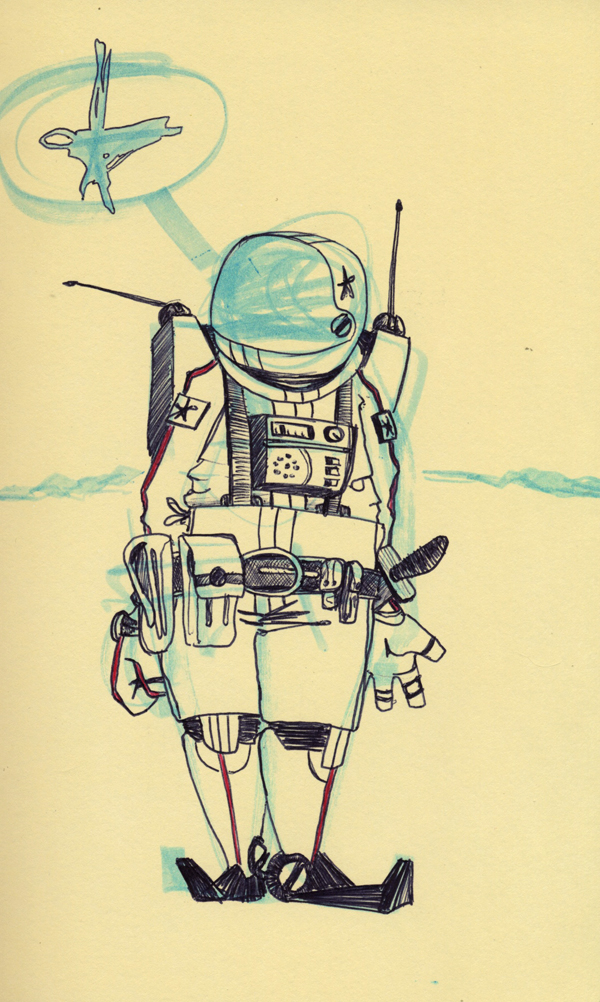 600x1002 Spaceman Sketch By Tonybricker - Spaceman Sketch