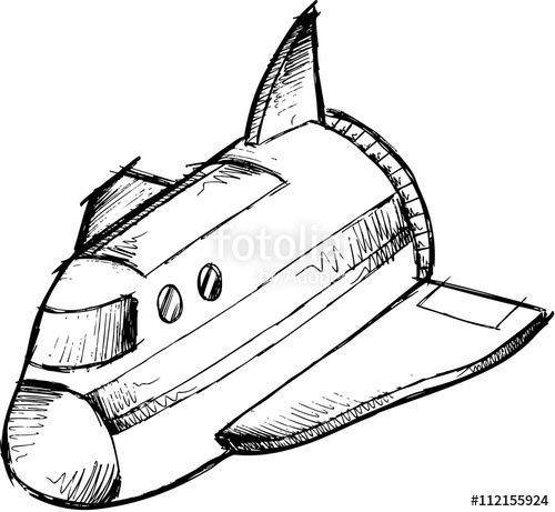 500x461 Spaceship Sketch Doodle Vector Illustration Art Stock Image And - Spaceship Sketch