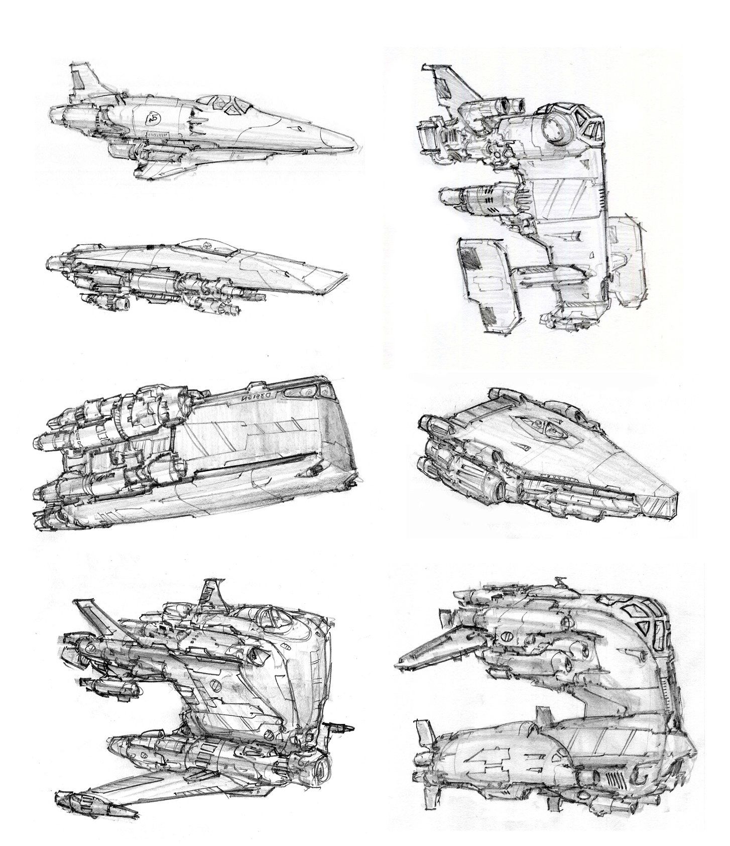 1454x1684 Spaceship Sketches By Alex Villarreal Gameampenvironment Ref - Spaceship Sketch