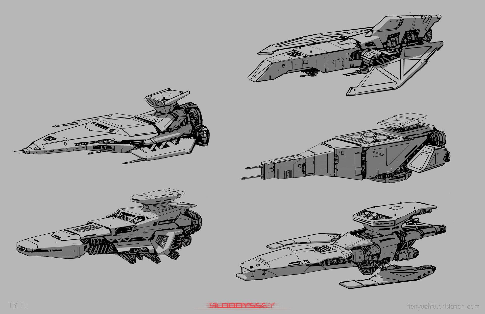 1920x1242 Artstation - Spaceship Sketch