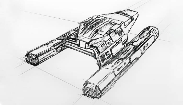 700x400 Georg Graf Art - Spaceship Sketch
