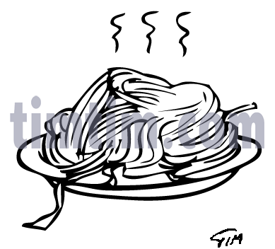 389x352 Free Drawing Of Spaghetti Bw From The Category Cooking Food - Spaghetti Sketch