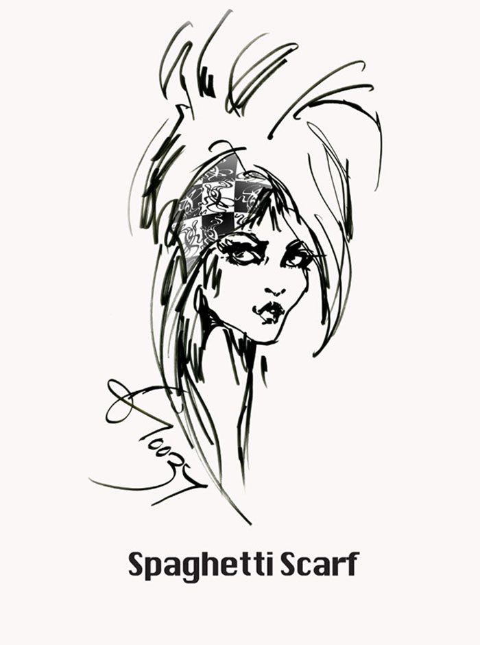 700x940 Ways To Wear The Iconclub Spaghetti Scarf. Illustration Sketch By - Spaghetti Sketch