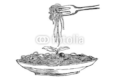 400x267 Drawing Spaghetti Pasta With Meatballs And Tomato Sauce, Food - Spaghetti Sketch