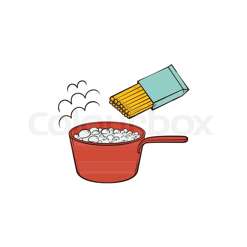 800x800 Boiling Water And Spaghetti, Pasta Cooking Instruction, Sketch - Spaghetti Sketch
