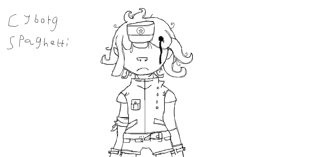 1024x520 Cyborg Spaghetti Sketch By Animegirl13456 - Spaghetti Sketch