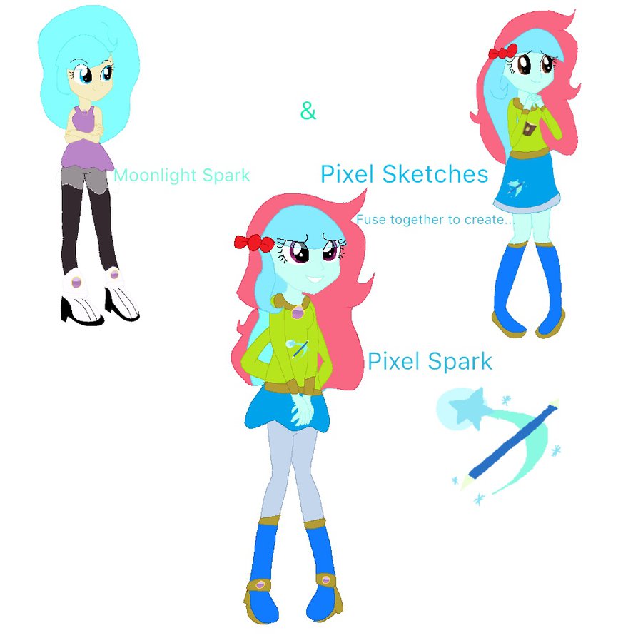 894x894 Moonlight Spark And Pixel Sketch Fusion By Doraeartdreams Aspy On - Spark Sketch