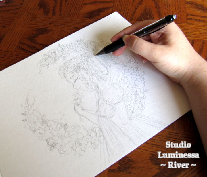 720x615 Pencil Sketch The Queen Of May Strike A Spark - Spark Sketch