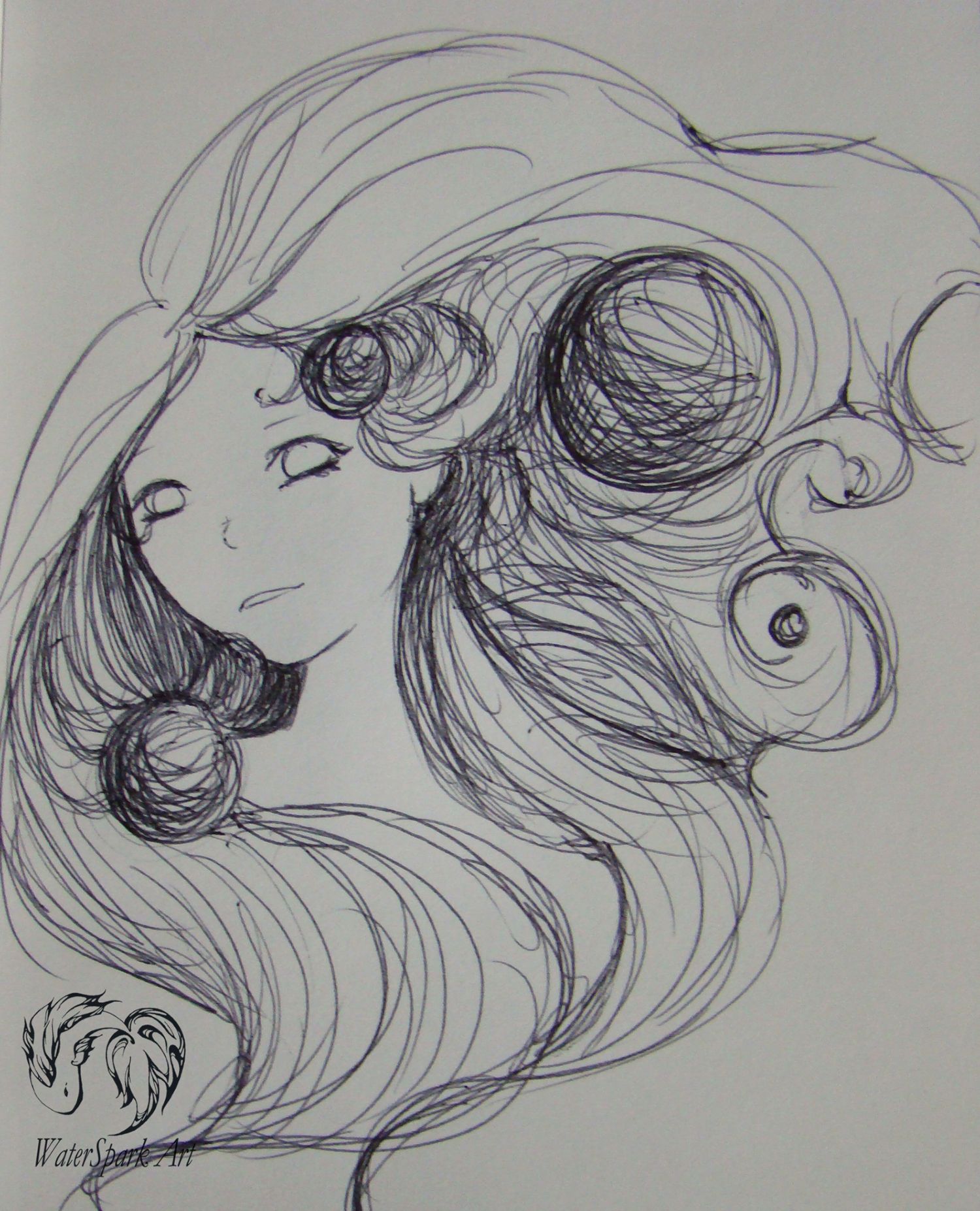 1500x1854 Sketch For Lady With The Pearl Eyes. - Spark Sketch