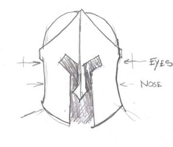 355x303 How To Make A Spartan Helmet - Spartan Helmet Sketch
