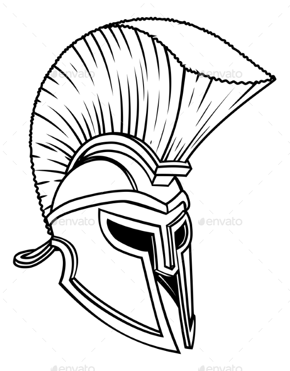 590x754 Ancient Greek Spartan Helmet By Krisdog Graphicriver - Spartan Helmet Sketch