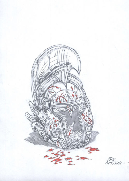 499x700 Bad Legion - Spartan Helmet Sketch