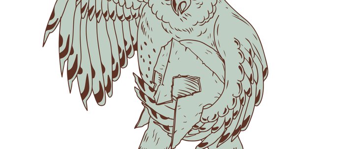 700x304 Owl Holding Spartan Helmet Drawing Coffee Mug By Patrimonio Society6 - Spartan Sketch