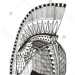 300x300 Spartan Helmet Sketch Spartan Or Trojan Gladiator Helmet Stock - Spartan Sketch