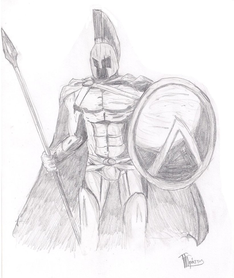 821x973 Spartan Warrior (Sketch) By Overlordhunter - Spartan Warrior Sketch
