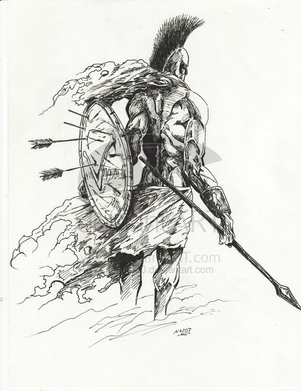 Spartan Warrior Sketch at PaintingValley.com | Explore collection of ...