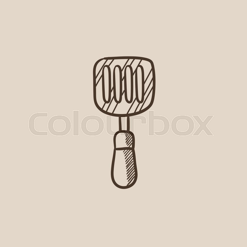 800x800 Kitchen Spatula Sketch Icon For Web, Mobile And Infographics. Hand - Spatula Sketch