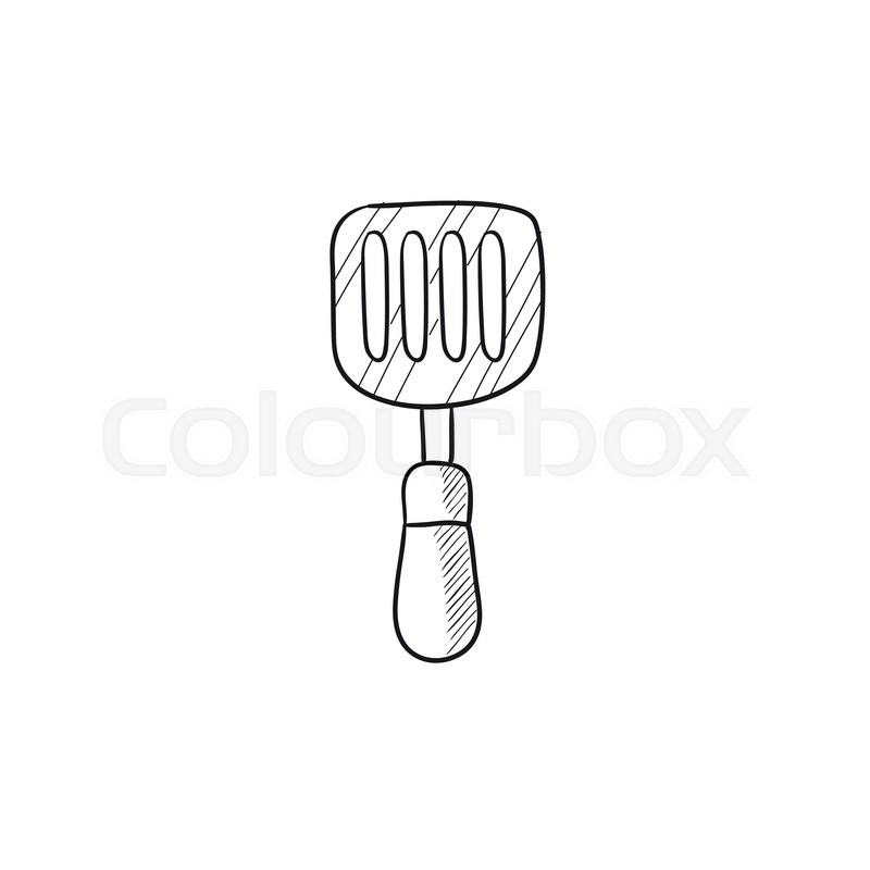 800x800 Kitchen Spatula Vector Sketch Icon Isolated On Background. Hand - Spatula Sketch