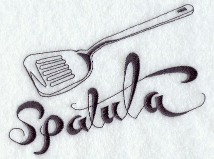 427x318 Machine Embroidery Designs - Spatula Sketch