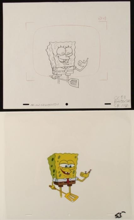 426x700 Original Cel Drawing Animation Art Spongebob Spatula - Spatula Sketch