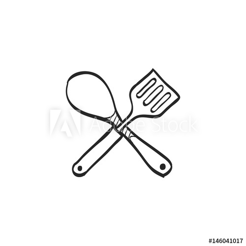 500x500 Sketch Icon - Spatula Sketch