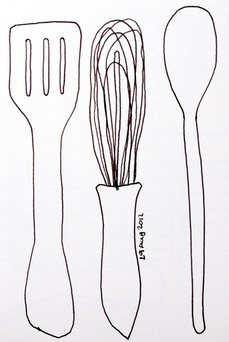 730x1087 Drawn Spoon Spatula - Spatula Sketch