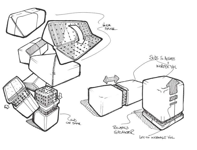 818x622 Hidden Radio Bluetooth Speaker - Speaker Sketch