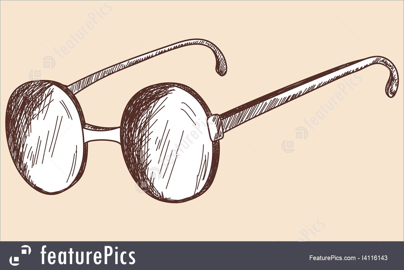 1300x871 Old Spectacles Sketch Stock Illustration I4116143 - Spectacles Sketch