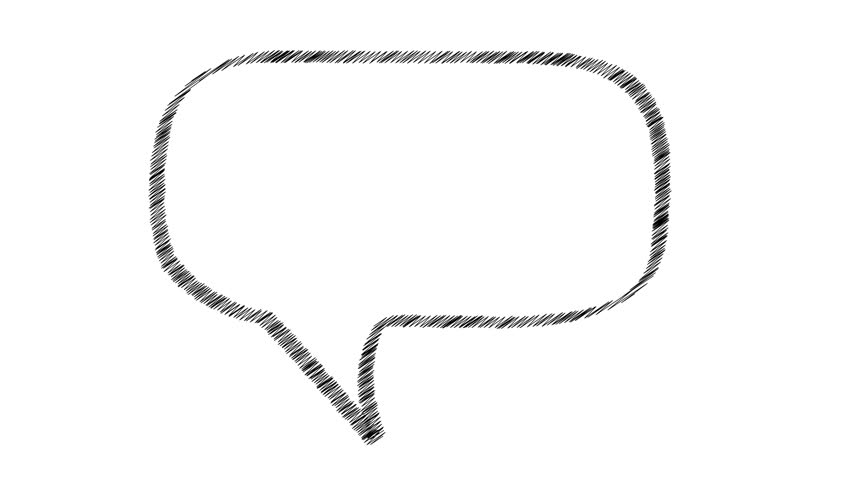 852x480 Sketch Hand Drawn Style Speech Stock Footage Video (100% Royalty - Speech Bubble Sketch