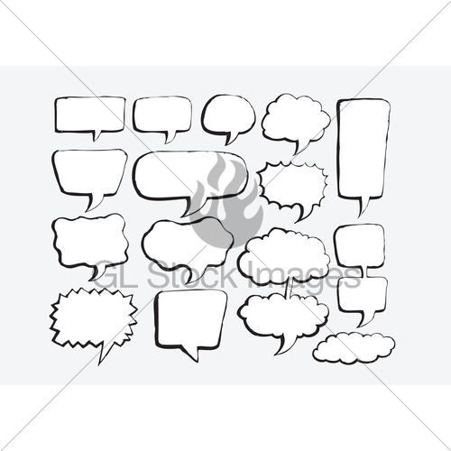 500x500 Speech Bubble Sketch Hand Drawn Gl Stock Images - Speech Bubble Sketch
