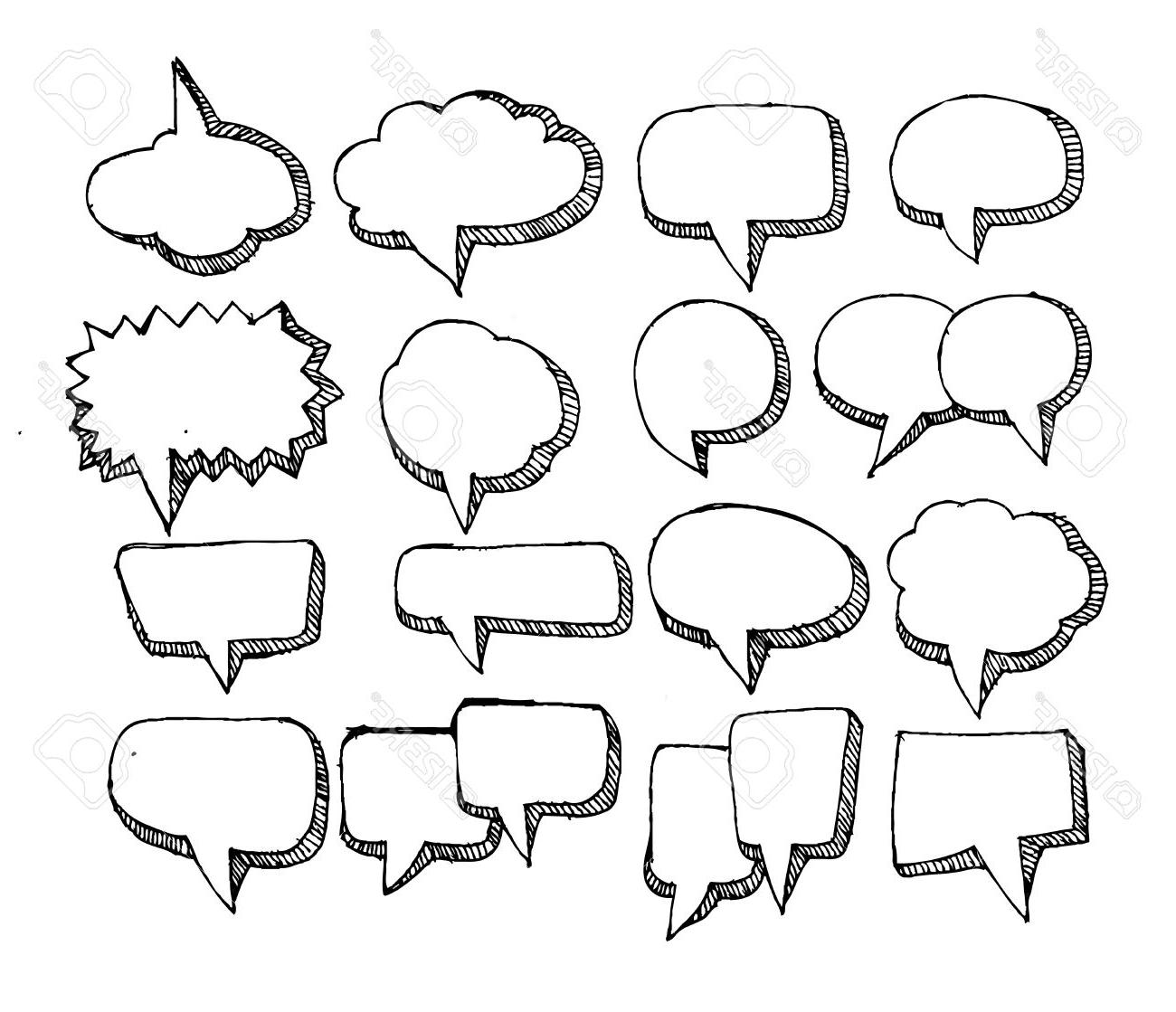 1300x1119 Best Hd Speech Bubble Sketch Hand Drawn Stock Vector File Free - Speech Bubble Sketch