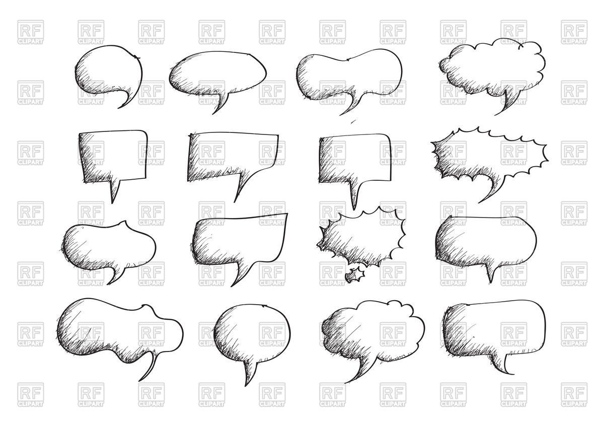 1200x848 Speech Bubbles Sketch Vector Image Vector Artwork Of Icons And - Speech Bubble Sketch