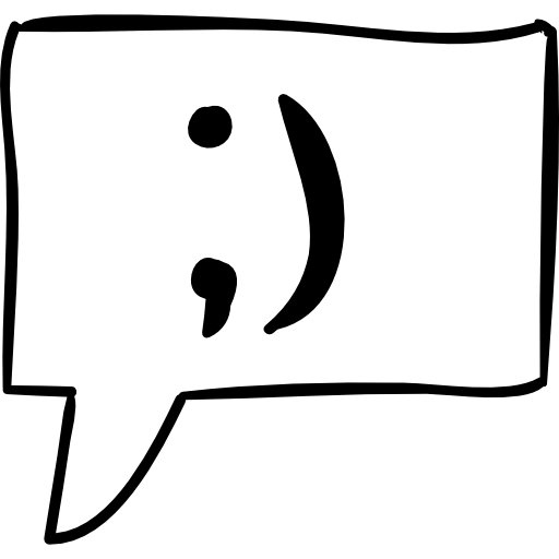 512x512 Winking Face In Message Speech Bubble Sketch - Speech Bubble Sketch