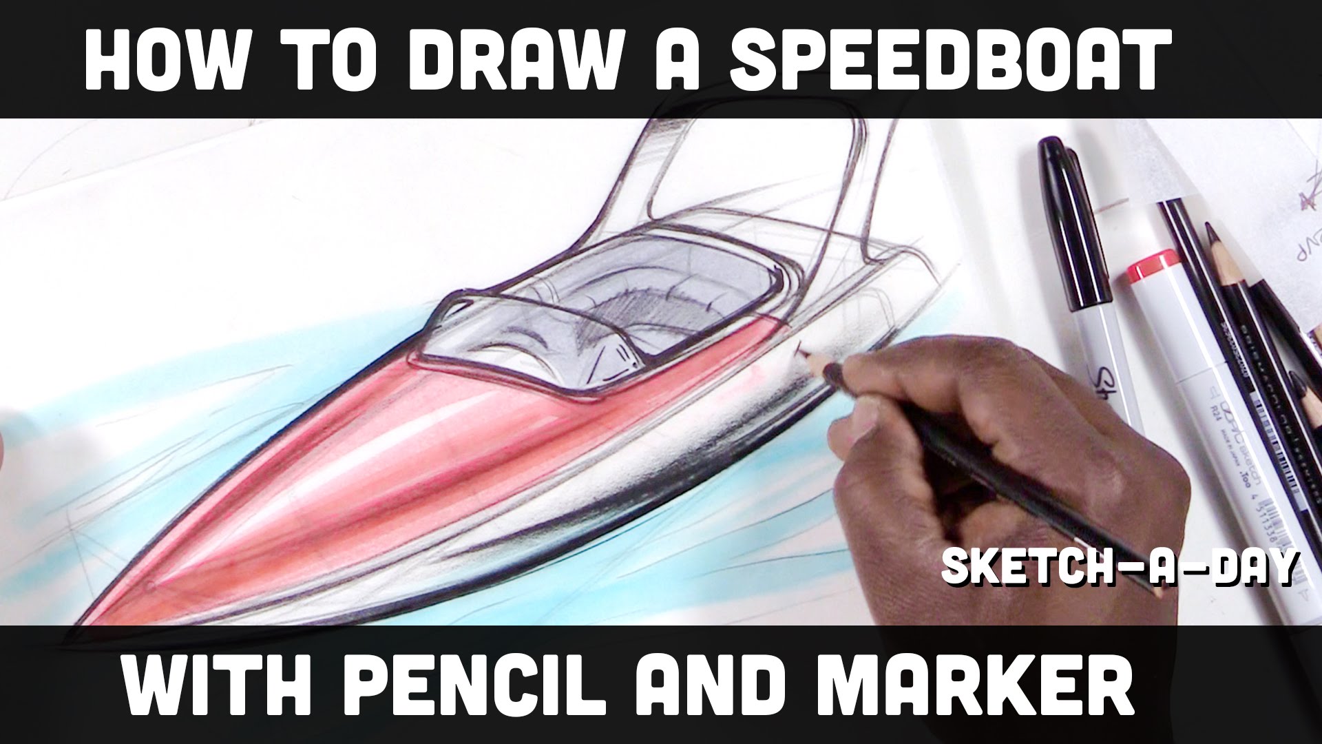 1920x1080 How To Draw Anything A Speed Boat - Speed Boat Sketch