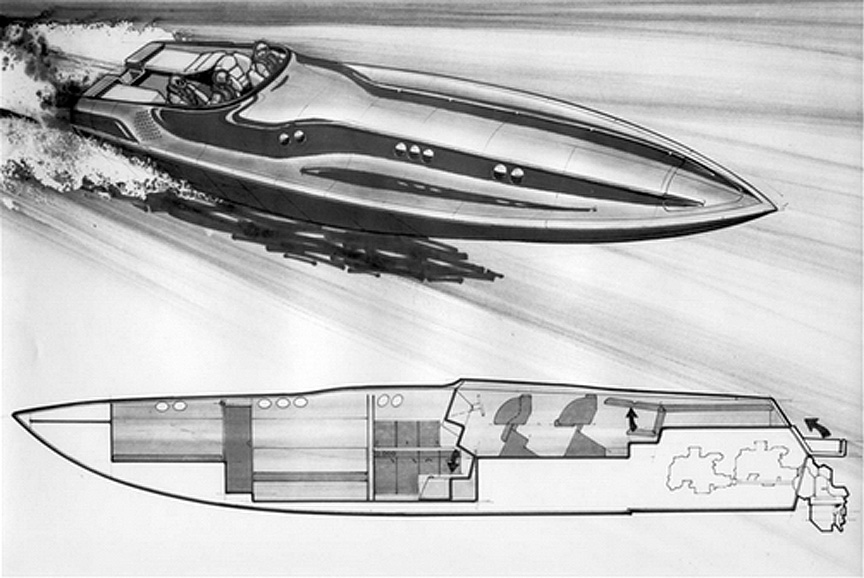 864x578 Kineo 46 Speed Boat - Speed Boat Sketch