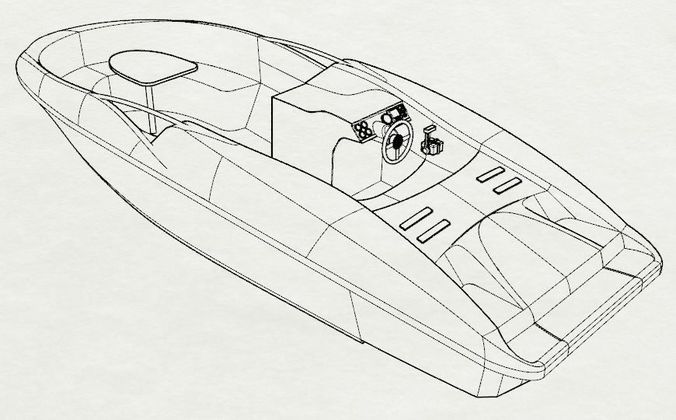 676x420 Speedboat Motorboat 3d Model Seawehichle Cgtrader - Speed Boat Sketch