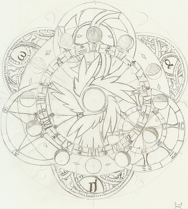600x669 Spell Circle Sketch 4 By Tienloong - Spell Sketch