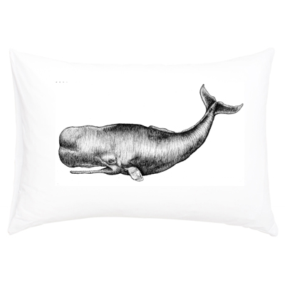 400x400 Interior Bedding Brown Paper Lemon Pillowcase - Sperm Whale Sketch