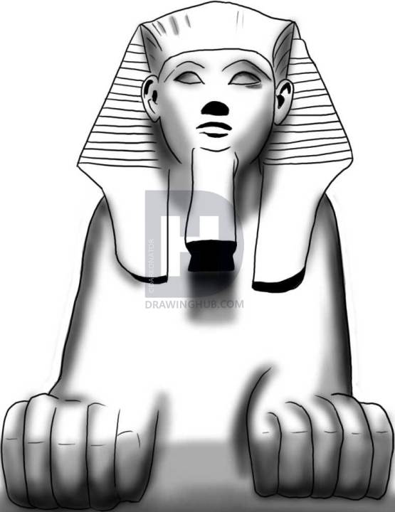 555x720 How To Draw An Egyptian Sphinx, Step By Step, Drawing Guide, By - Sphinx Sketch