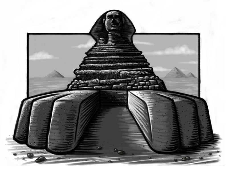 800x600 Sphinx In Egypt Cartoon Sketch 2 By George Coghill - Sphinx Sketch