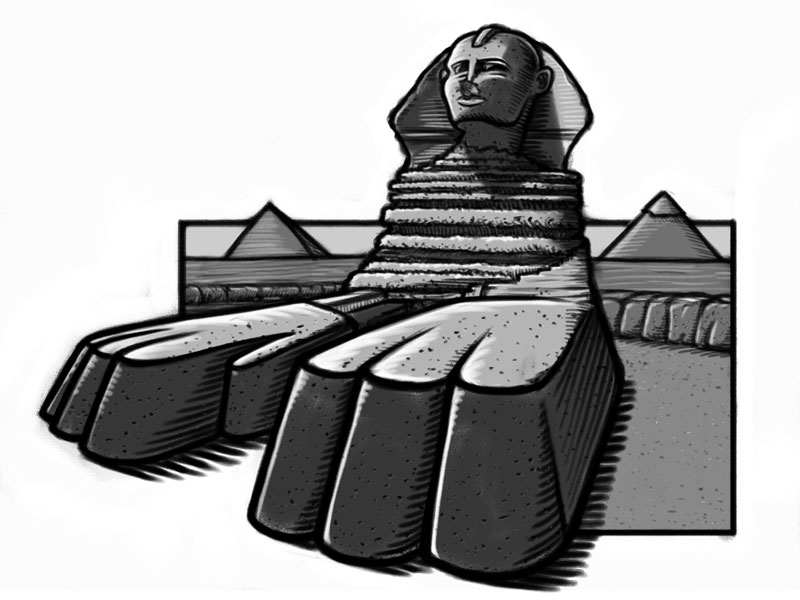 800x600 Sphinx In Egypt Cartoon Sketch 3 By George Coghill - Sphinx Sketch