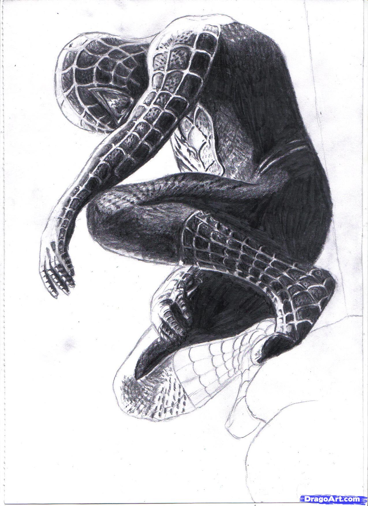 1275x1754 Drawn Spiderman Superhero - Spider Man Sketch Easy