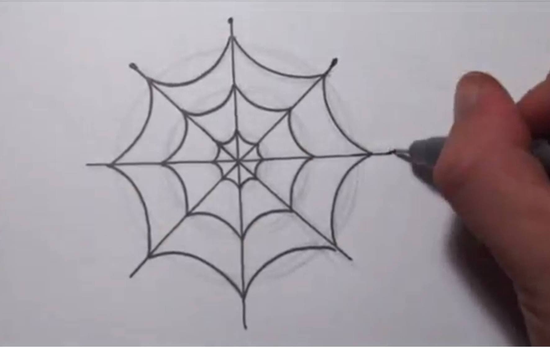 1771x1117 How To Draw A Simple Spider Web - Spider Sketch