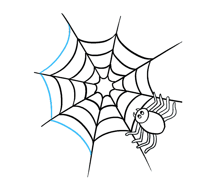 678x600 How To Draw How To Draw A Spider Web With Spider In A Few Easy - Spider Web Sketch
