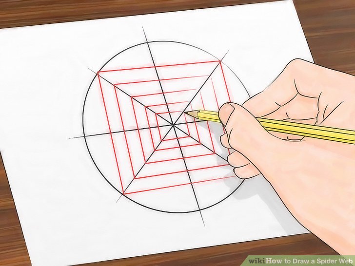 728x546 3 Ways To Draw A Spider Web - Spider Web Sketch
