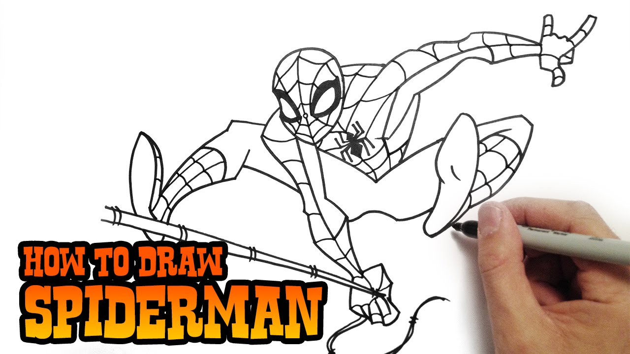 1280x720 How To Draw Spiderman Drawing Tutorial - Spiderman Cartoon Sketch