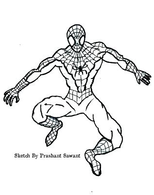 317x400 Spiderman Cartoon Coloring Pages Caught Two Robbers Coloring Pages - Spiderman Cartoon Sketch