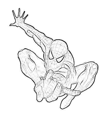 446x482 Spiderman Cartoon Sketch - Spiderman Cartoon Sketch