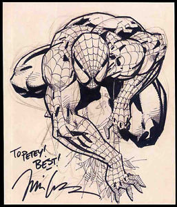 257x300 Spider Man Repro Jim Lee Sketch Illustration . Marvel Comics Not - Spiderman Comic Sketch